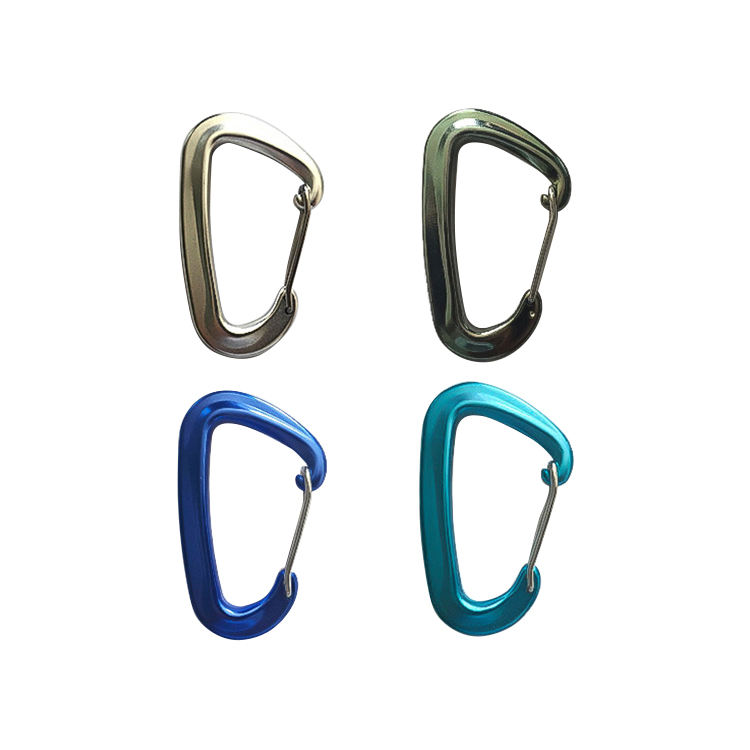 12KN Aluminium Carabiner Lightweight Heavy Duty Strong Durable D-Ring Hooks Spring Snap Wire Gate Carabiner Clips for Hammock