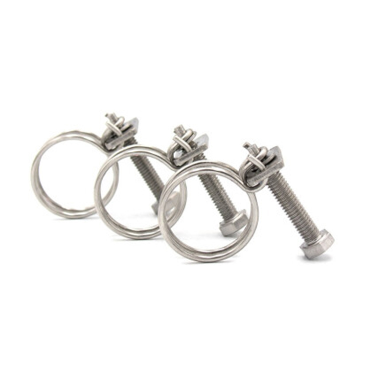 Wire Pipe Clips Stainless Steel Wire Hose Clips Double Wire Type Hose Clamps