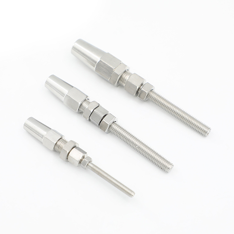 Rigging Hardware High Polished 316 Stainless Steel 5/32'' 4mm Wire Rope Stud Swageless Threaded Terminal